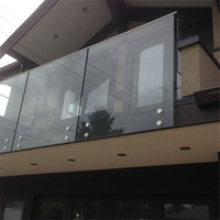 Balustrade d'escalier de cristal avec bras de fer balustrade en verre