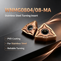 DLT WNMG080404/08-MA Plaquettes de tournage triangulaires PVD à 8 coupes, outils de finition pour tours CNC automatiques OEM pour acier inoxydable et acier au carbone