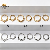 Anneau clicker articulé en titane 16G G23 ASTM F136 pour piercing nez, oreille, tragus, hélix, cartilage nasal