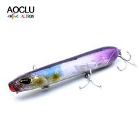 AOCLU Leurre de pêche de surface Topwater Walk Dog 120mm 22.5g ABS Pencil Hard Bait Popper pour Achigan Saumon Dorade Rivière Lac Ruisseau avec sonnette