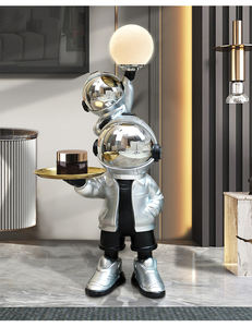 Esculturas Decorativas para el Hogar, Decoración de Sala de Estar, Bandeja Creativa con Forma de Astronauta para Guardar Adornos, Lámpara Lunar, Estatuas de Globos - Product Image 3