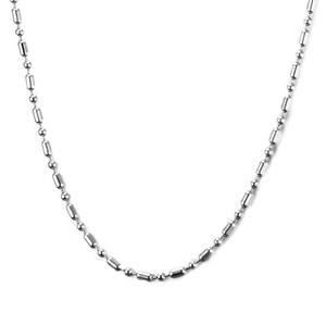 Collar de Acero Inoxidable con Eslabones Geométricos, Estilo Punk Metálico, Cadena con Cuentas Redondas - Product Image 2