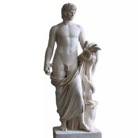 Statue en marbre sexy, statue érotique en marbre d'un garçon nu, taille réelle, sculpture de jardin en pierre, homme nu sculpté, sculpture de homme dormant