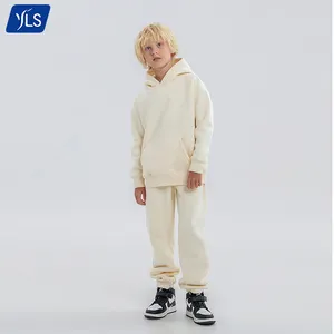YLS批发时尚户外定制儿童羊毛运动服套装服装男孩厚空白运动服