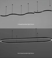 Luminaire LED rond 400~6000mm, éclairage commercial pour bureau, anneau circulaire en aluminium LED, montage rapide, luminaire suspendu LED