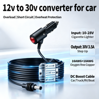 Câble convertisseur élévateur de tension 12V vers 30V DC 105W avec interrupteur marche/arrêt, adaptateur d'alimentation pour allume-cigare de voiture pour Starlink Mini