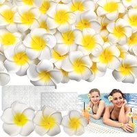 6cm/2.4 "à couper le souffle artificiel Plumeria Frangipanier Fleurs Durable Tritan Materia Parfait pour la Saint-Valentin Jaune Blanc