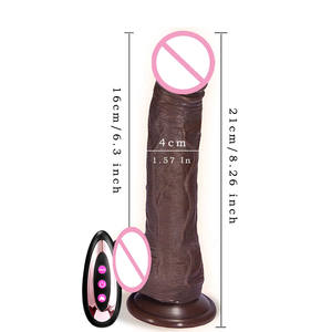 Damen Wiederaufladbarer Silikon Stoß<span class=keywords><strong>vibrator</strong></span> Teleskopierender Rotierender Realistischer Großer Dunkelbrauner <span class=keywords><strong>Dildo</strong></span> Riesiges Sexspielzeug - Product Image 1