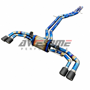 Escape de titanio azul quemado para <span class=keywords><strong>Audi</strong></span> <span class=keywords><strong>SQ7</strong></span> SQ8 <span class=keywords><strong>V8</strong></span> 4.0T, silenciador de titanio con válvula, escape trasero Valvetronic de alto rendimiento - Product Image 2