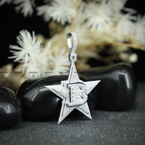 Colgante Personalizado con Forma de Estrella, Completamente Engastado con Moissanita VVS, Joyería Fina, Estilo Hip Hop, para Hombre, Rapero, Plata de Ley 925, Regalo - Product Image 3