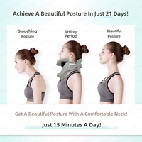 Attelle de cou gonflable sans fil / Dispositif de traction cervicale réglable, stabilisateur de soutien pour prévenir la posture de tête orientée vers l'avant