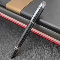 Jinhao 79 stylo d'affaires élégant de luxe stylo à encre de calligraphie en métal de conception de grille noire, cristal sur le dessus
