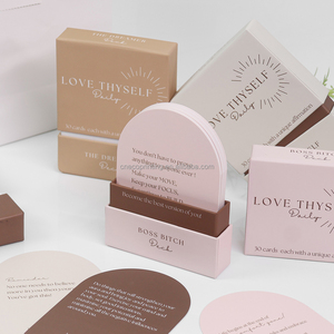 定制印刷周日常鼓励正面报价拱形肯定卡片甲板与刚性盒拱形木架 - Product Image 4