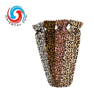 Long Hot Water Bottle OEM Rubber Material Origin Certificate Free Quality Samples With Fashionable Leopard Covers