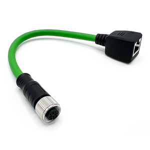 <span class=keywords><strong>Cable</strong></span> de extensión de <span class=keywords><strong>cable</strong></span> <span class=keywords><strong>Ethernet</strong></span> industrial blindado hembra de 4 pines macho <span class=keywords><strong>a</strong></span> RJ45 M12 X-Code personalizado - Product Image 3