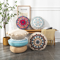 Home Floor Sofa Chair Dekorative runde Stickerei Kissen Kissen bezug Farm house Bohemian Round Kissen bezug