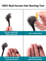 Extensions de dreadlocks en cheveux naturels pour hommes/femmes, 6-20 pouces, extensions de dreadlocks noires naturelles
