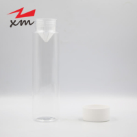Bouteille d'emballage jetable 16oz en PET pour eau/thé au lait, bouteille de boisson 500ml, bouteille de jus cylindrique avec bouchon à vis