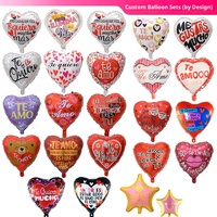 Ballon en aluminium en forme de cœur de 18 pouces, style espagnol, pour la Saint-Valentin, le festival Qixi, les mariages et les célébrations