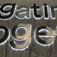 Enseigne publicitaire commerciale en lettres 3D lumineuses rétroéclairées en acrylique en acier inoxydable étanche IP65 avec télécommande