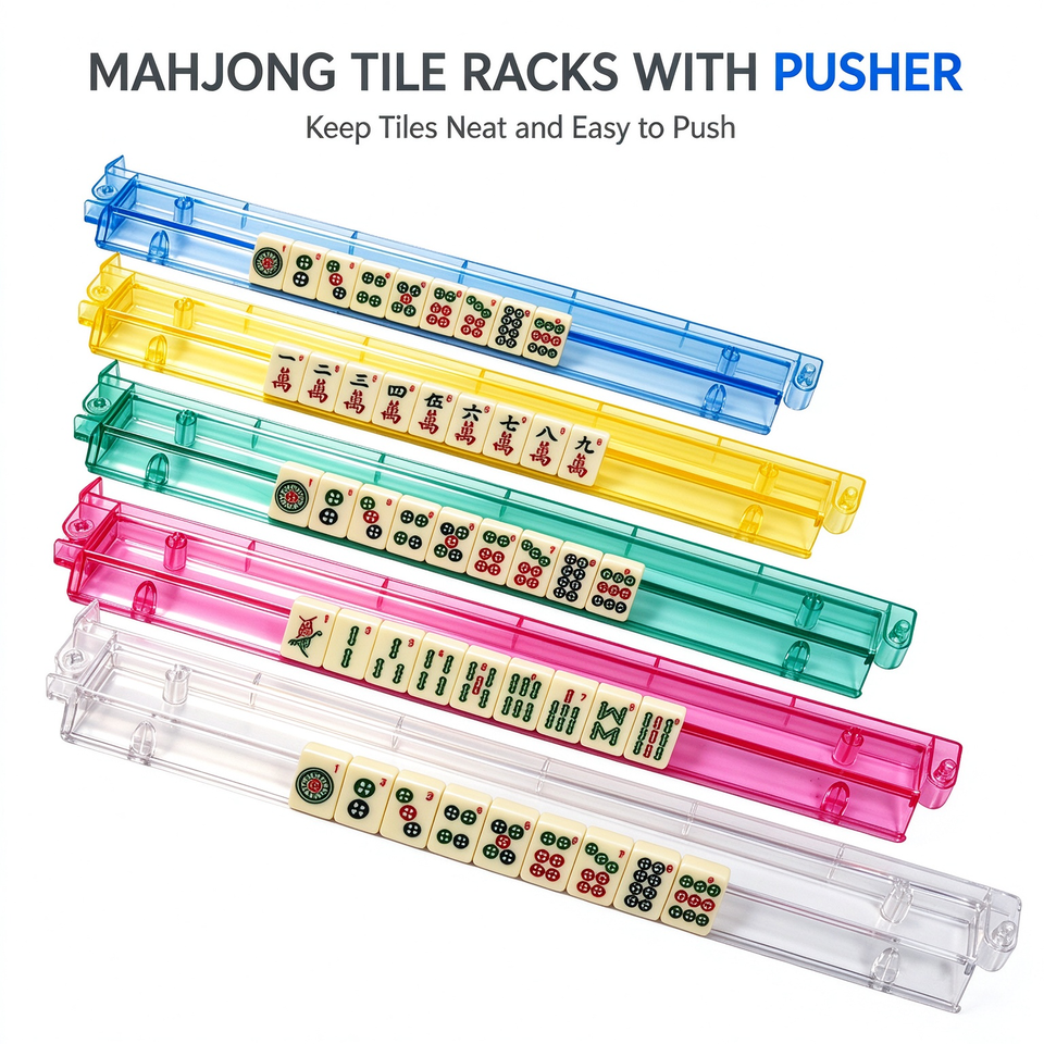 Showroom Accessory Rack Non-Slip Mahjong Tile Rack Multi Color Transparent Mahjong Ruler with ...