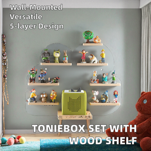 Set de Inicio Toniebox, Organizador de Madera Plegable de 5 Niveles para el Hogar con 18 Compartimentos para Figuras Tonie Favoritas - Product Image 3