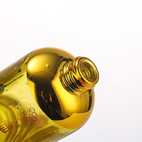 Botella de Perfume de Vidrio con Logotipo Personalizado, 30 ml, con Pulverizador de Aluminio, Diseño de Rosca, Forma Cilíndrica, Patrón Árabe, Opciones de Color Dorado