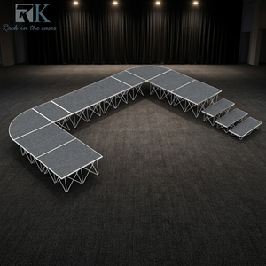 Scène de DJ en contreplaqué 4x4 pieds, plateforme de scène en aluminium quart de cercle, portable, de forme carrée pour événements et concerts - Product Image 4