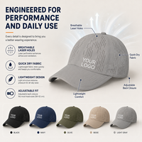 Casquette de performance personnalisée motif léopard, perforations laser, ventilation, imperméable, respirante, 6 panneaux, unisexe, pour événements sportifs et articles promotionnels d'équipe