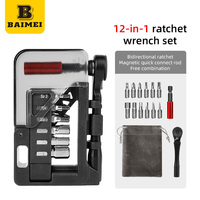 BaiMei Model WX-1 Draagbare Fiets Onderhoudsset Aluminium Legering Ratsleutel Schroevendraaier Bits Gereedschapskoffer Robuust Compact
