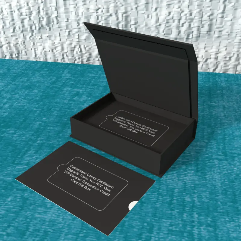 Scatola di imballaggio magnetica in cartone di lusso personalizzata scatola regalo per carte di credito con abbonamento NFC scatola di imballaggio all'ingrosso per biglietti da visita