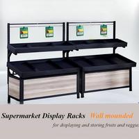 Trapvormig opbergrek voor fruit en groenten, enkelzijdige displayplank, meerlaags groente- en fruitrek, eilandrek