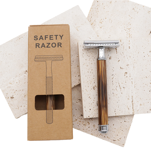 Rasoir de sécurité de rasage humide de haute qualité pour hommes et femmes outil de soin de rasoir traditionnel en alliage d'aluminium d'origine pour l'utilisation du visage - Product Image 1