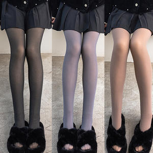 Plus Size Warm High Waist Fleecce Translucent Thermal <strong>Leggings</strong> for <strong>Women</strong> Formal Style Breathable Knitted Fabric <strong>Fleece</strong> <strong>Linings</strong> - Product Image 2