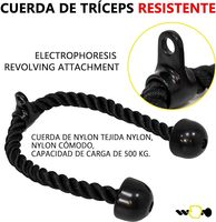 Nouvelle corde triceps de fitness avec poignées en caoutchouc Corde en nylon à usage domestique et tête en métal pour les entraînements