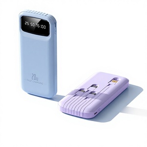 Built-in Cable 20000mAh Large Capacity PD 20W Fast Charging Plastic Power Bank Meituan Gift Custom LOGO - Product Image 1