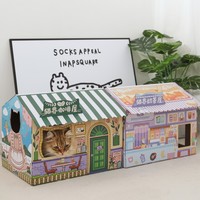 Planche à gratter écologique pour chat en papier ondulé Cat Scratcher House Lounge Funny Shop Design
