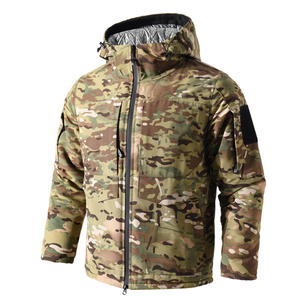 Veste d'hiver camouflage DF22 pour homme, avec doublure réfléchissante, capuche et fermeture éclair, coupe-vent et chaude. - Product Image 4