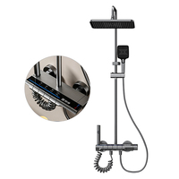 Système de douche mural chaud/froid pour salle de bain, ensemble de luxe avec mitigeur de douche pluie et cascade, système de robinetterie de douche extérieure type piano