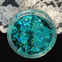 Ensemble de paillettes hexagonales holographiques épaisses Xucai pour l'art des ongles, la résine époxy, le maquillage du visage et du corps, le festival, le bricolage, l'artisanat, pot de 10 g