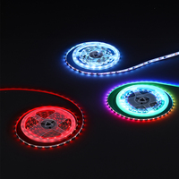 Kit Strip Lampu LED Fleksibel Tembaga RGBIC 5M SMD5050 60LED/m Kontrol 3-Kabel 12V Pencahayaan Ambient Lampu Neon Iklan