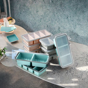 Caja de Almacenamiento de Alimentos con Compartimentos de Silicona, Diseño Portátil Sellado por Moldeo por Inyección, Capacidad de 301-500 ml, Doble Capa - Product Image 2