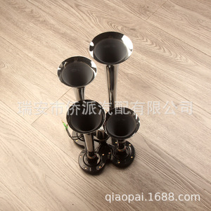 Bocina de Aire para Automóvil, 12 V, 24 V, Universal, Cuatro Tubos, Cromada, Controlada Eléctricamente, Súper Fuerte, Color Plateado - Product Image 5