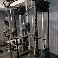 Equipo de Gimnasio en Casa, Máquina Smith Multifuncional de Acero para Sentadillas, Crossover de Cables, Duradera, para Entrenamiento Deportivo y Musculación