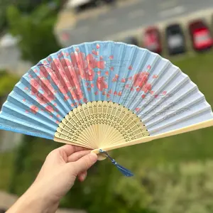 Wooden Fan Custom Printed Paper Abanico Wood Folding Hand Fan