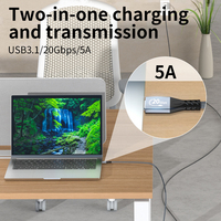 Cable de Extensión USB 3.2 ULT-unite de 100W, 1.5m (4.92 pies), Tipo C Macho a Hembra, Transferencia de Datos 4K 60HZ 20Gbps para Portátil