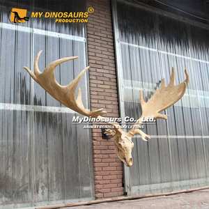 MY DINO AS016 Decoración interior del hogar Montado en la pared Ciervo irlandés y astas - Product Image 5