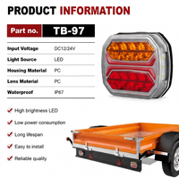 Feu arrière combiné LED IP67 12/24V ECE R10 R148 pour remorque avec clignotant, feu stop, feu de position et éclairage de plaque d'immatriculation