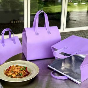 Bolsa Térmica Desechable de Tela No Tejida con Revestimiento de Papel de Aluminio para Alimentos, Pasteles, Café, Entrega a Domicilio, Bolsas Refrigerantes para Llevar - Product Image 1