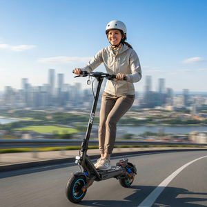 Scooter HEZZO F2 48V 1000W con Batería de Litio, Alcance de 40-60 km, Digital, Impermeable, Doble Suspensión, Llantas de 10 Pulgadas, Plegable, F2 Long - Product Image 5